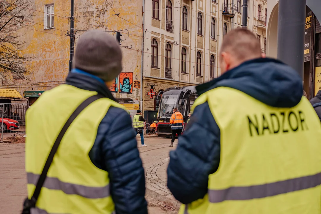 Pierwsze tramwaje na ulicy Legionów w Łodzi