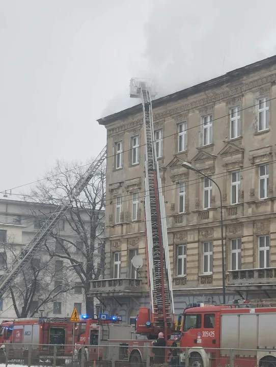 Pożar przy al. Kościuszki w Łodzi