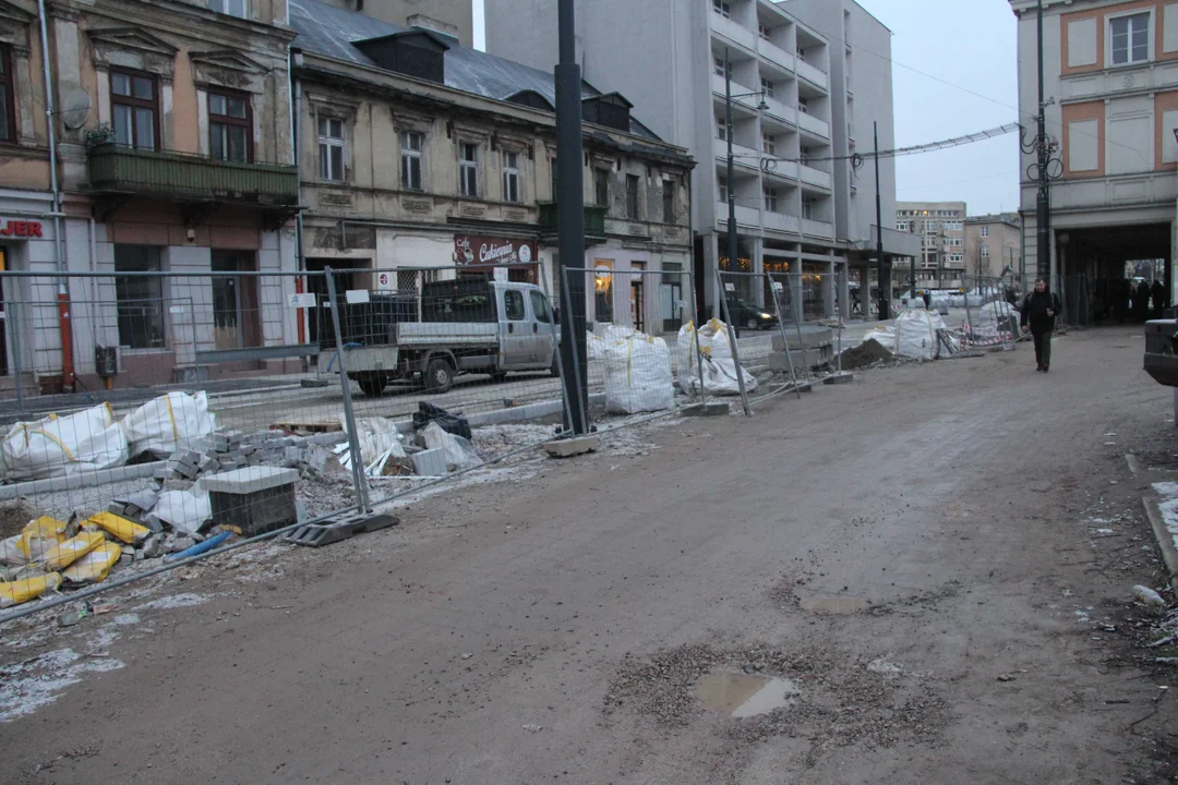 Remontowana ul. Legionów i plac Wolności w Łodzi