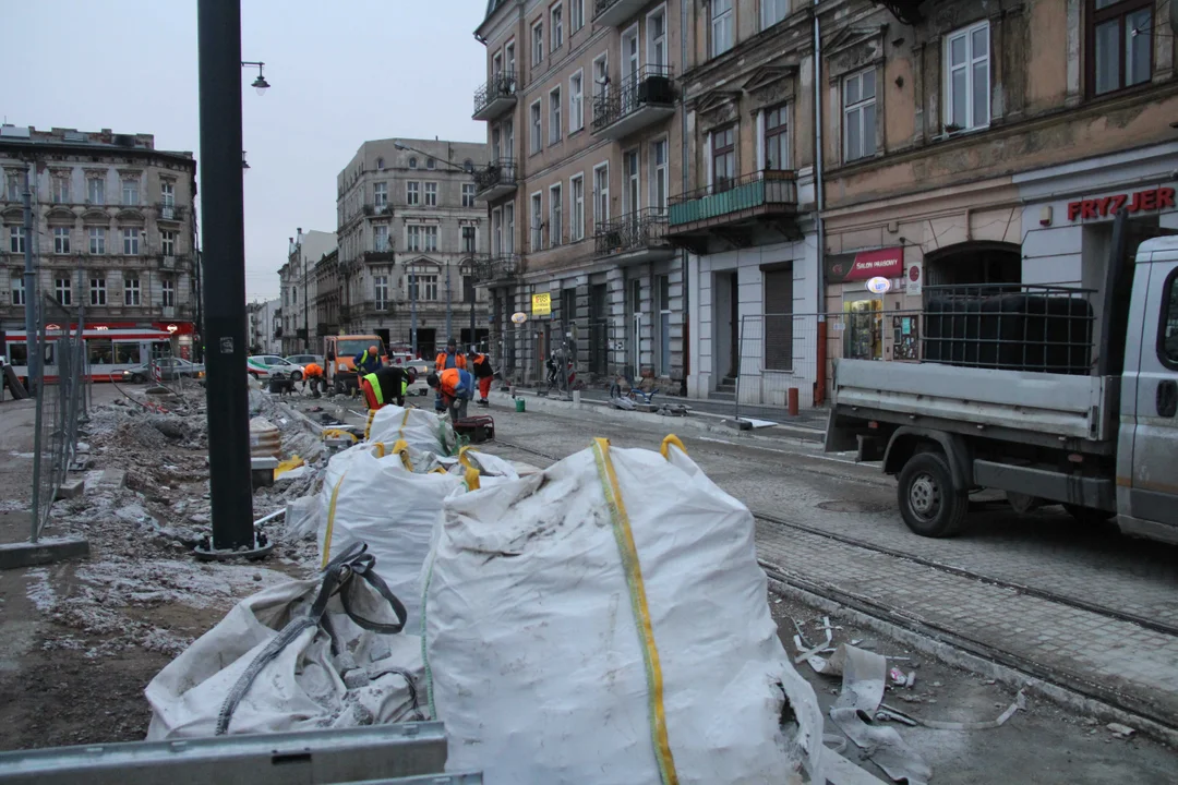 Remontowana ul. Legionów i plac Wolności w Łodzi