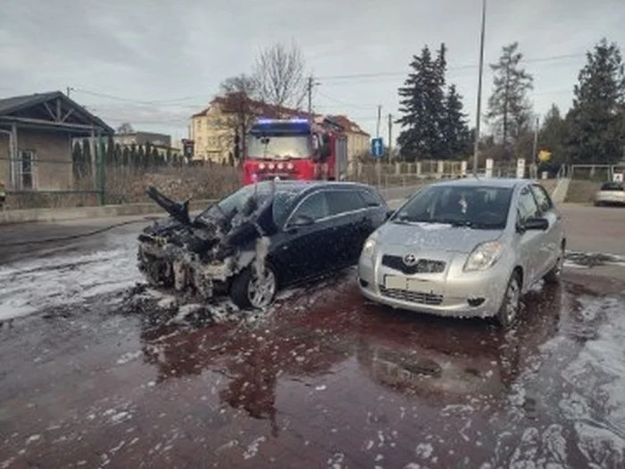 Pożar samochodu w Gostyninie