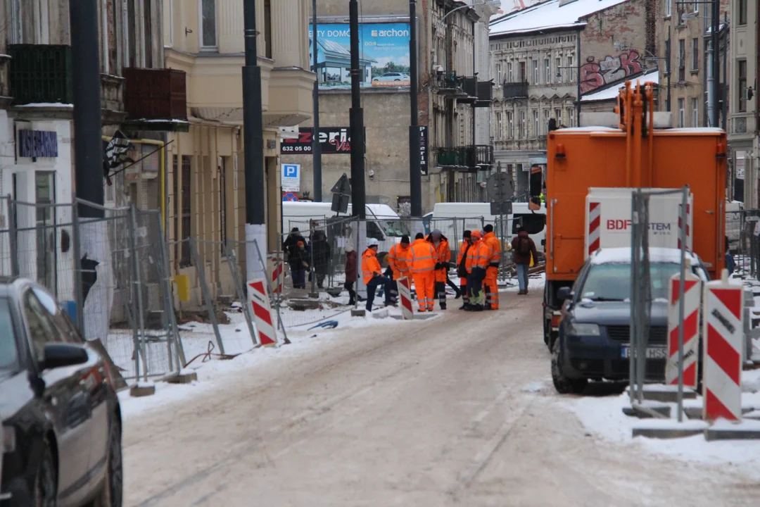 Remont ulicy Legionów w Łodzi - stan na 16.01.2024 r.