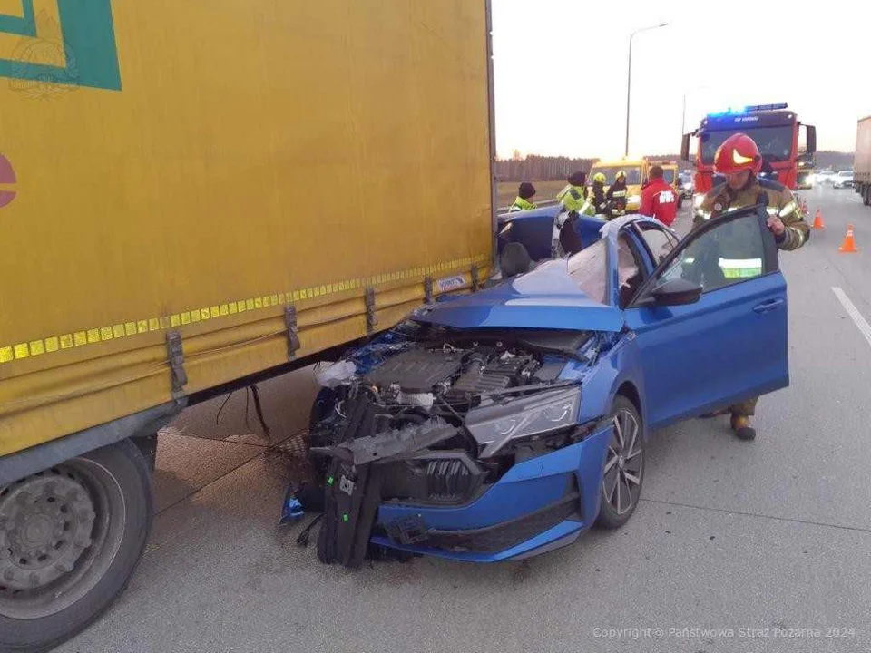 Groźne zdarzenie na autostradzie A1 w Łódzkiem