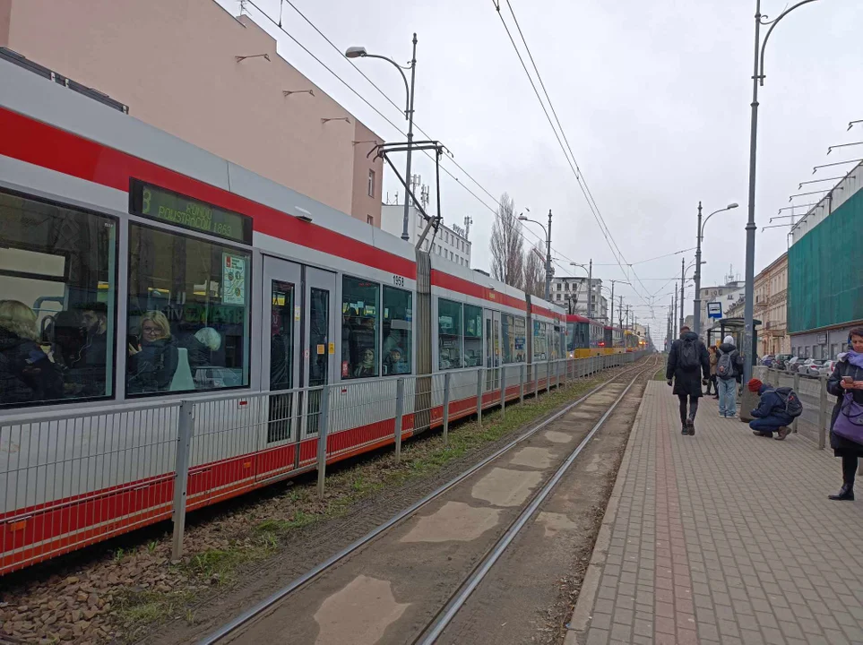 Zatrzymanie tramwajów na ul. Zachodniej