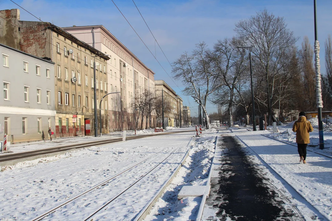 Trwa budowa ul. Wojska Polskiego w Łodzi - stan prac na 12.01.2024 r.