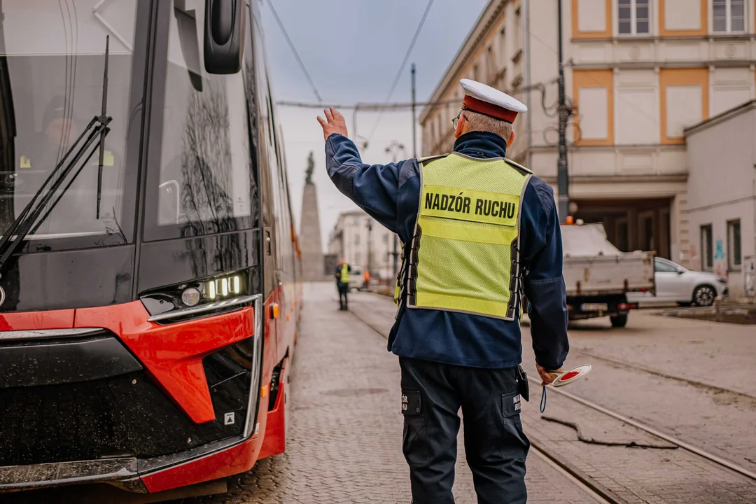 Pierwsze tramwaje na ulicy Legionów w Łodzi