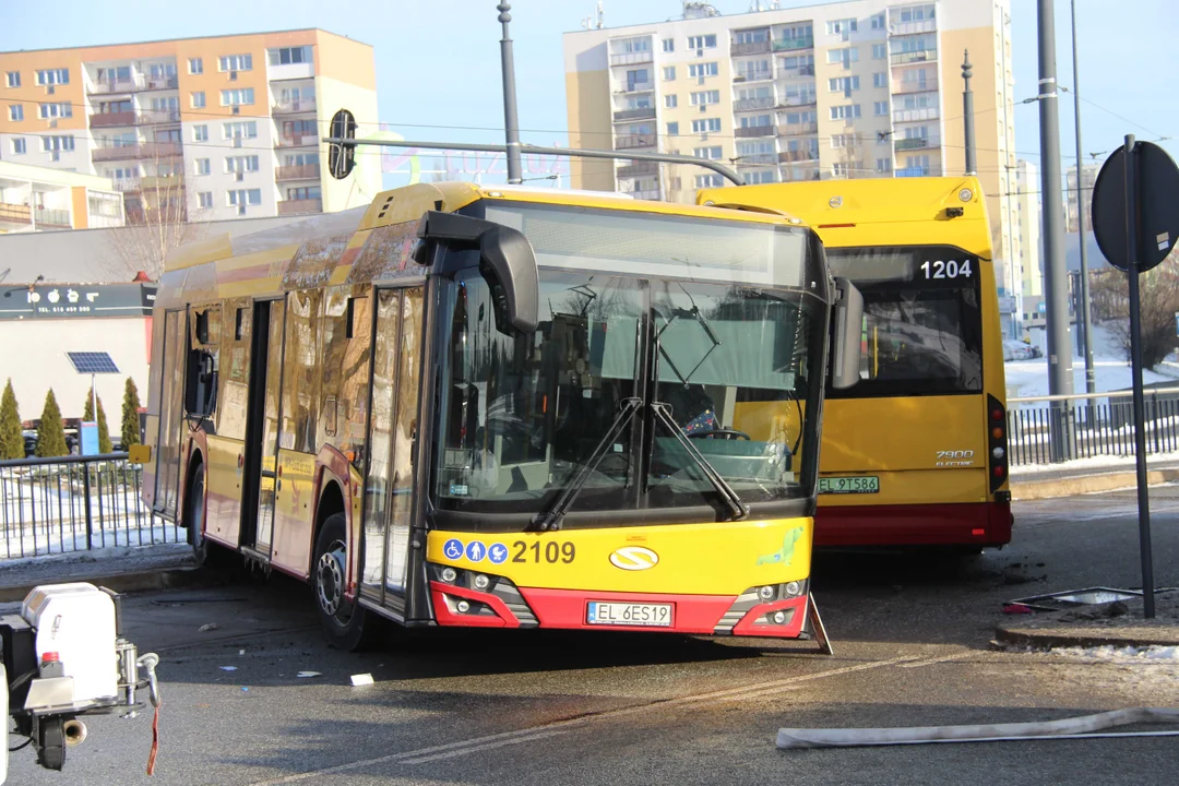 Zderzenie autobusów na Retkini