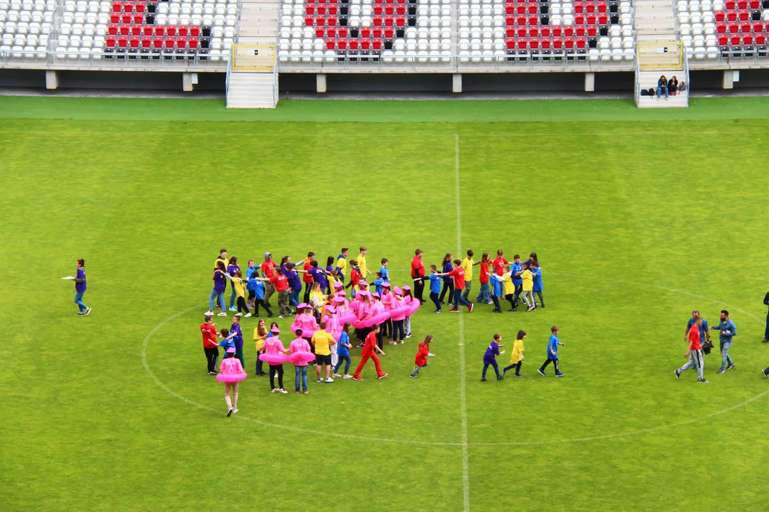 Flash mob na stadionie ŁKS Łódź im. Władysława Króla