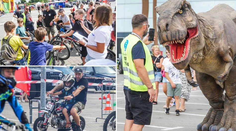 Festyn przy bełchatowskiej galerii. Żywy dinozaur i pokazy zrobiły furorę wśród widzów [FOTO] - Zdjęcie główne