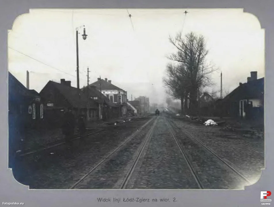 Lata 1911-1913, ulica Zgierska, widok ze skrzyżowania z ul. Murarską w kierunku Zgierza