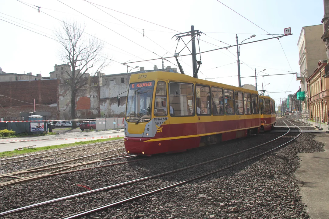 Tymczasowe torowisko w centrum Łodzi