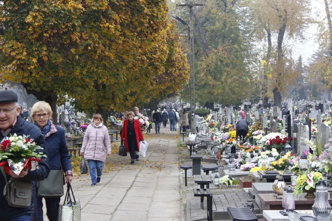 Tłumy łodzian na cmentarzu na Kurczakach