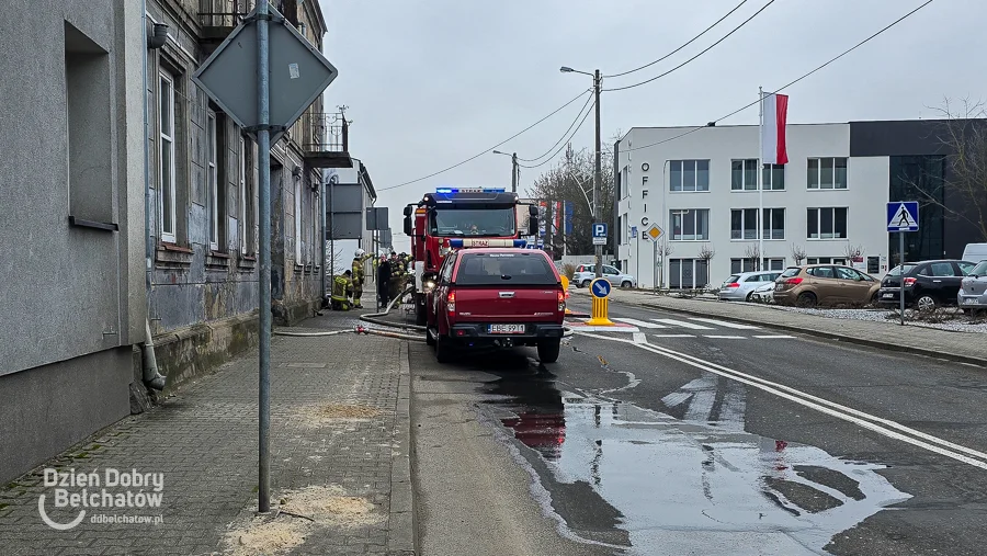 Pożar w centrum Bełchatowa