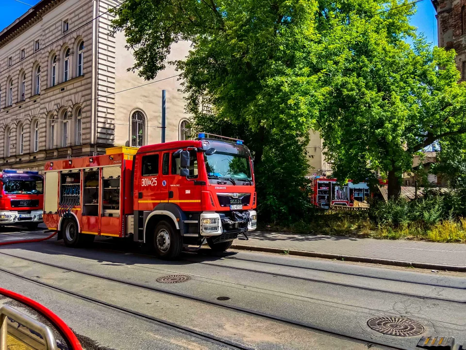 Pożar pustostanu na Kilińskiego w Łodzi