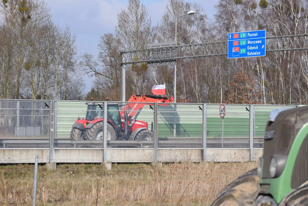 Protest rolników w Sosnowcu k. Strykowa