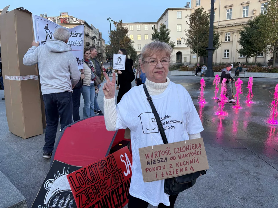 Manifestacja Łódzkiego Stowarzyszenia Lokatorów