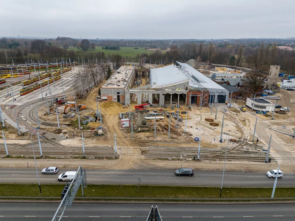 Przebudowa zajezdni tramwajowej Chocianowice - stan na marzec 2024 r.