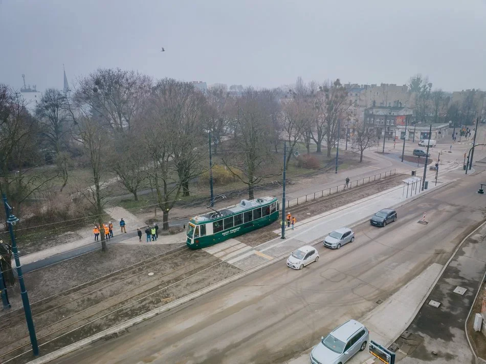 Udany przejazd techniczny tramwaju MPK Łódź na Wojska Polskiego