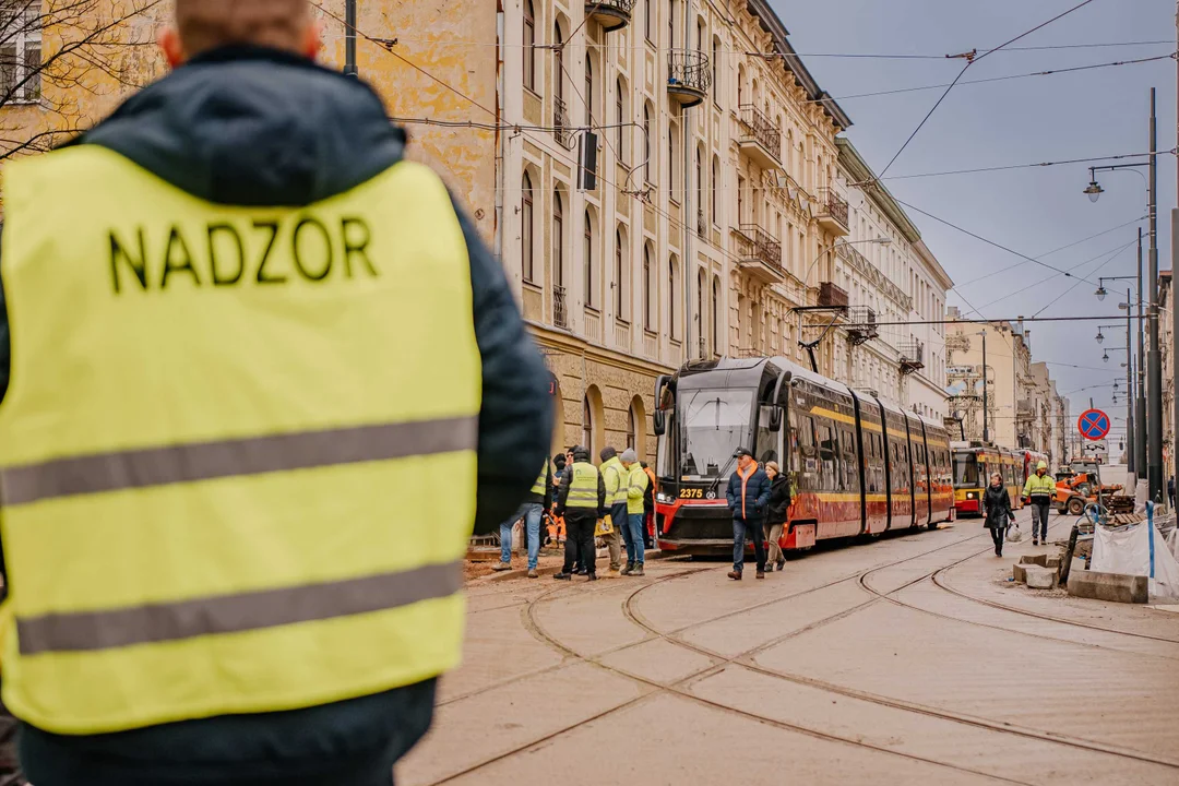 Pierwsze tramwaje na ulicy Legionów w Łodzi