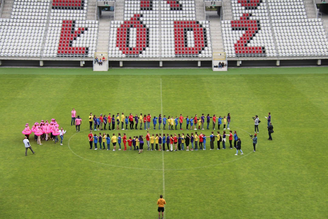 Flash mob na stadionie ŁKS Łódź im. Władysława Króla