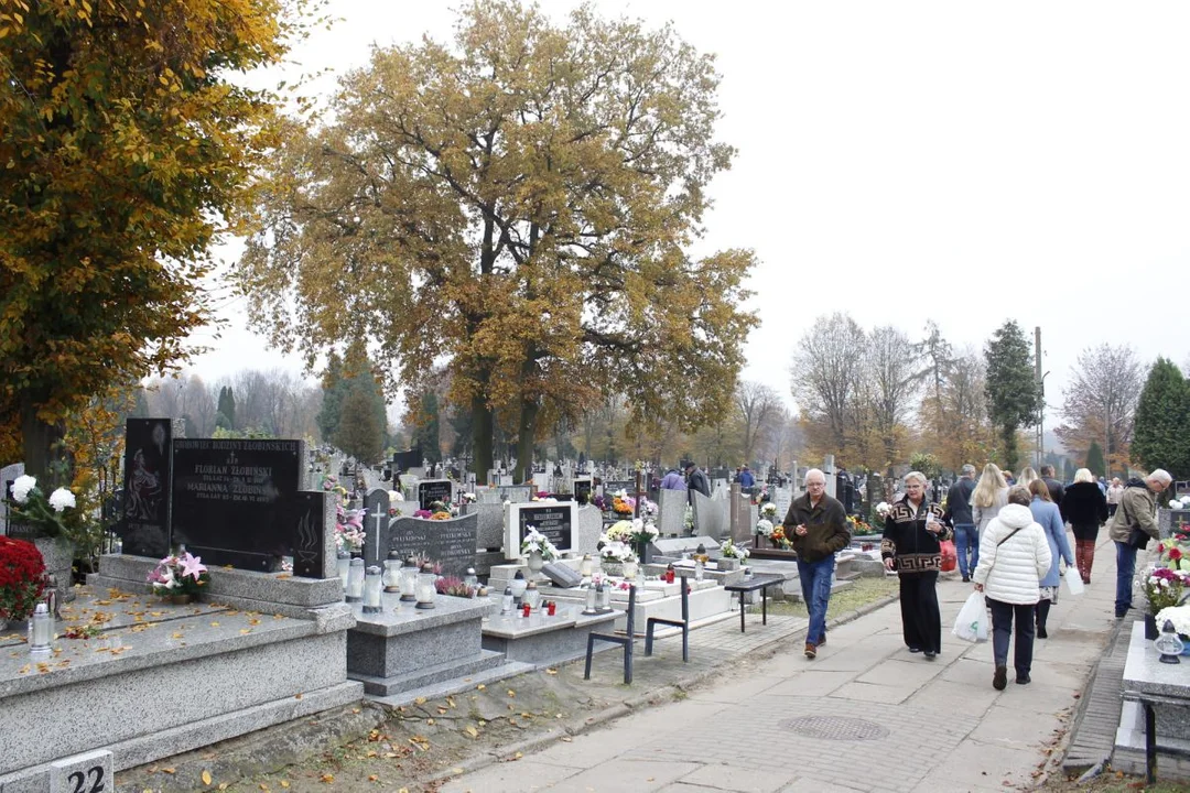 Tłumy łodzian na cmentarzu na Kurczakach