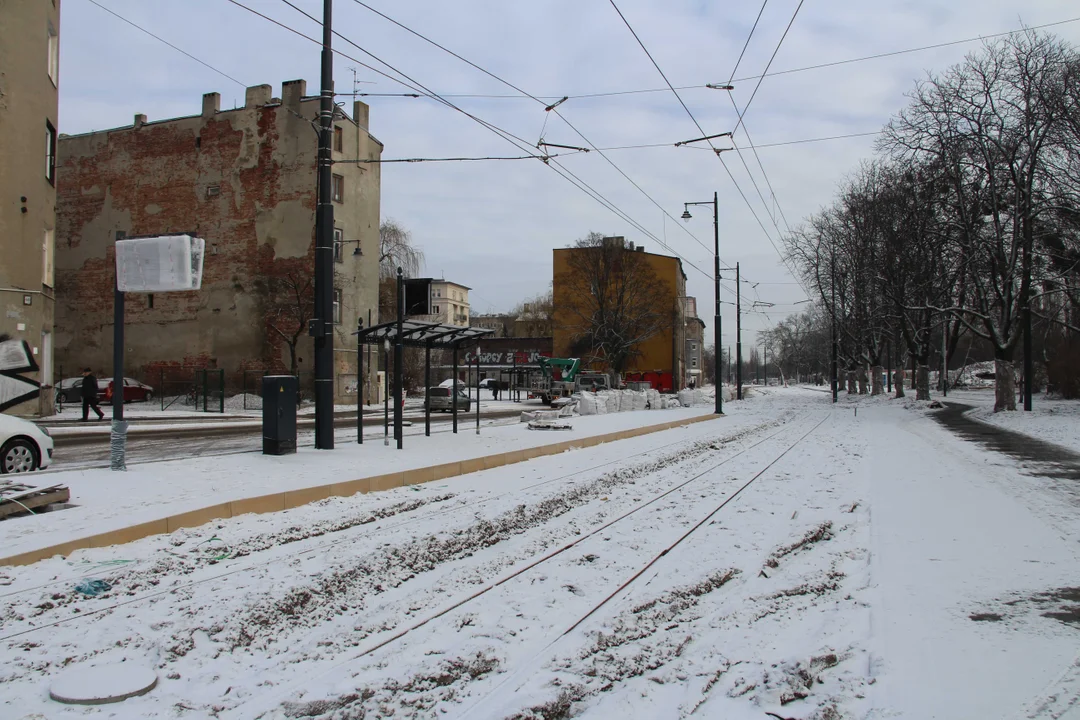 Trwa budowa ul. Wojska Polskiego w Łodzi - stan prac na 12.01.2024 r.