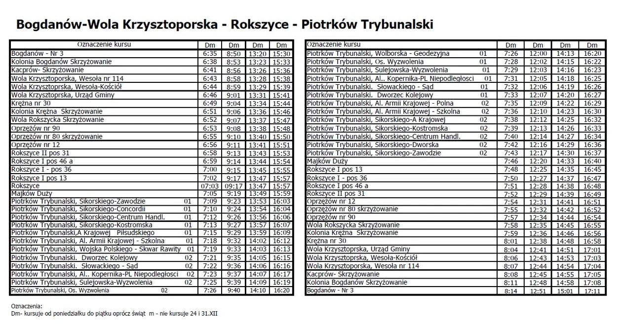 Nowe linie autobusowe gmina Wola Krzysztoporska