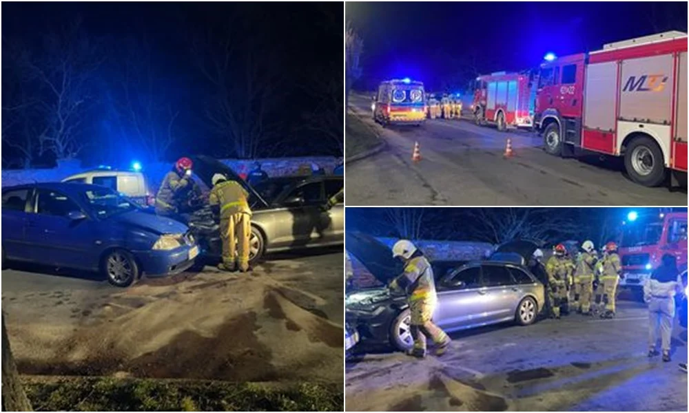 Wypadek w Krośniewicach: czołowe zderzenie dwóch aut, droga zablokowana [ZDJĘCIA] - Zdjęcie główne