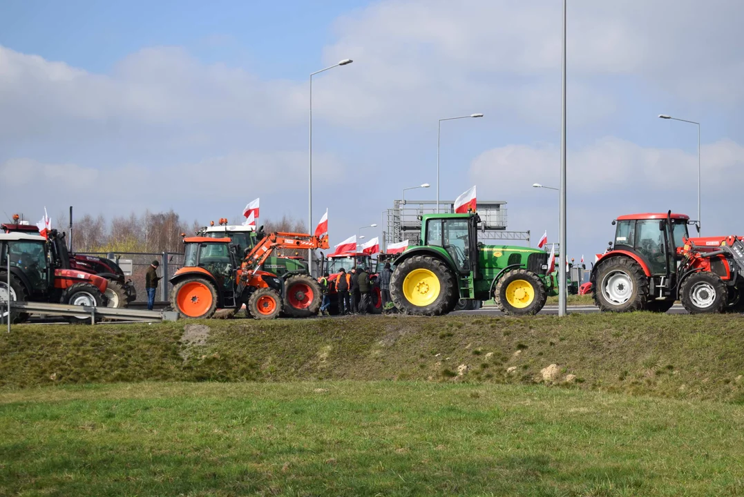 Protest rolników w Sosnowcu k. Strykowa