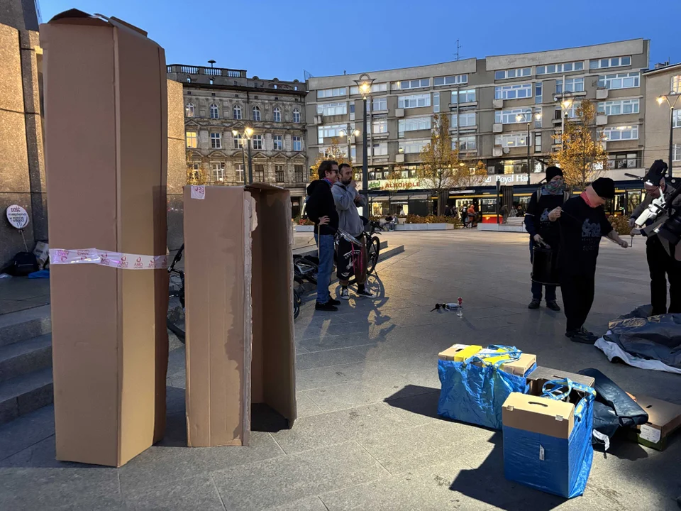 Manifestacja Łódzkiego Stowarzyszenia Lokatorów