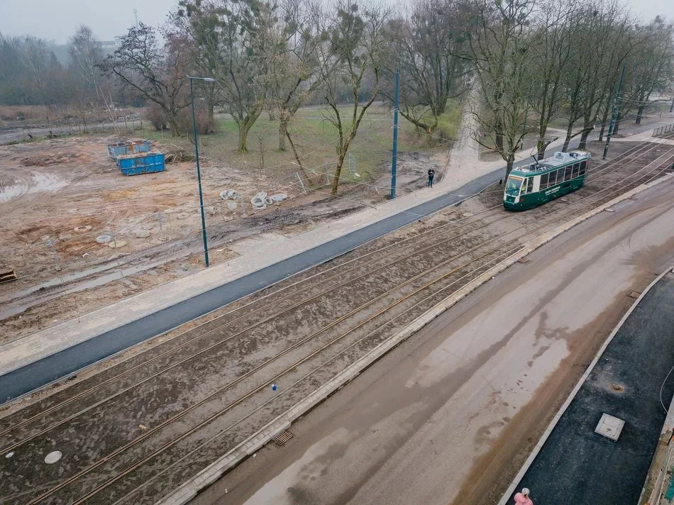 Udany przejazd techniczny tramwaju MPK Łódź na Wojska Polskiego