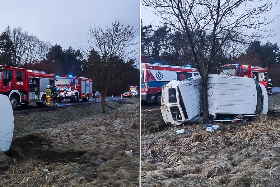 Bus "owinął się" wokół drzewa. Jedna osoba trafiła do szpitala [FOTO] - Zdjęcie główne