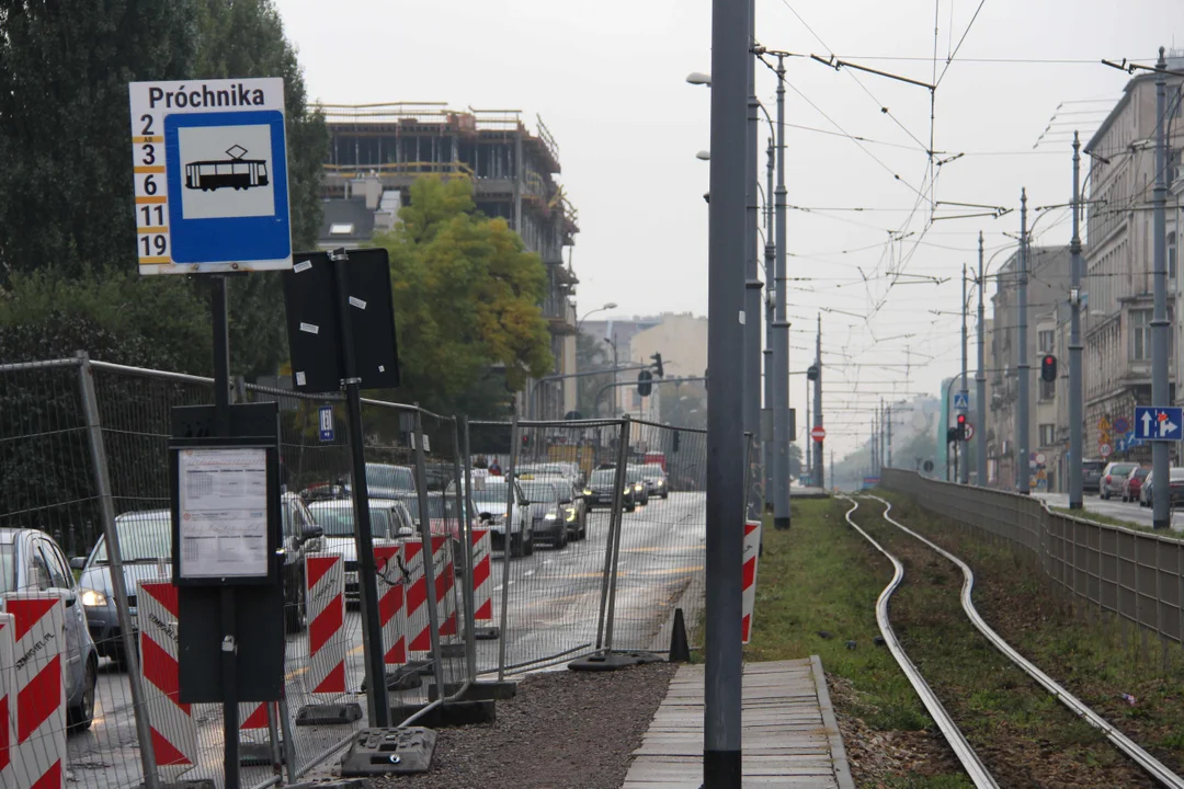 Przebudowa skrzyżowania ulic Zachodniej z Legionów w Łodzi - stan na 21.10.2023 r.