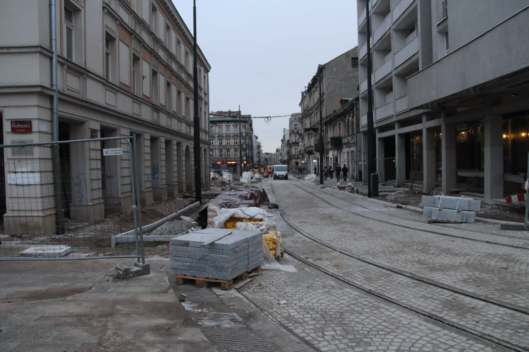 Remontowana ul. Legionów i plac Wolności w Łodzi