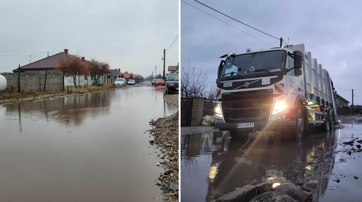 Śmieciarki i karetki grzęzną w błocie, mieszkańcy pozbawieni dojazdu do posesji. Tak się żyje 800 metrów od Kutna [ZDJĘCIA] - Zdjęcie główne