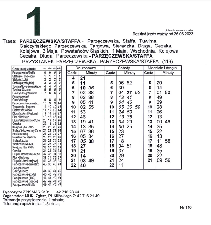 Zmiana rozkładu jazdy komunikacji miejsckiej w Zgierzu