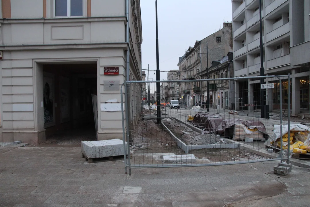 Remontowana ul. Legionów i plac Wolności w Łodzi