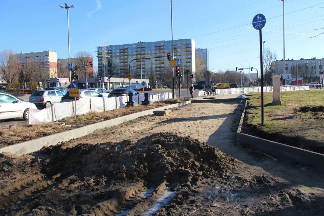 Przebudowa ulicy Inowrocławskiej w Łodzi - stan na 30.01.2024 r.