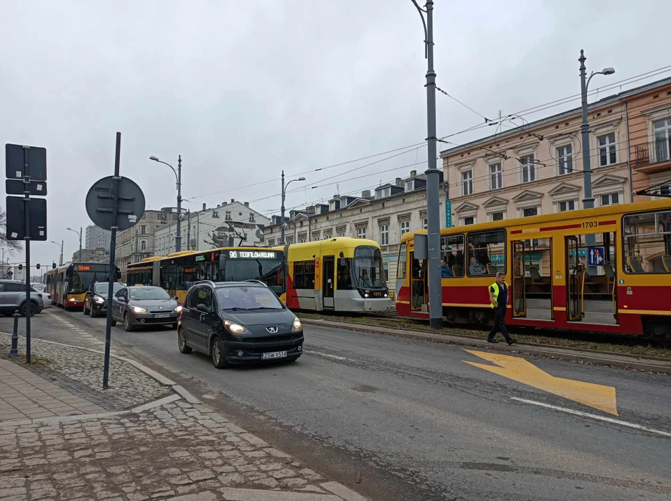 Zatrzymanie tramwajów na ul. Zachodniej