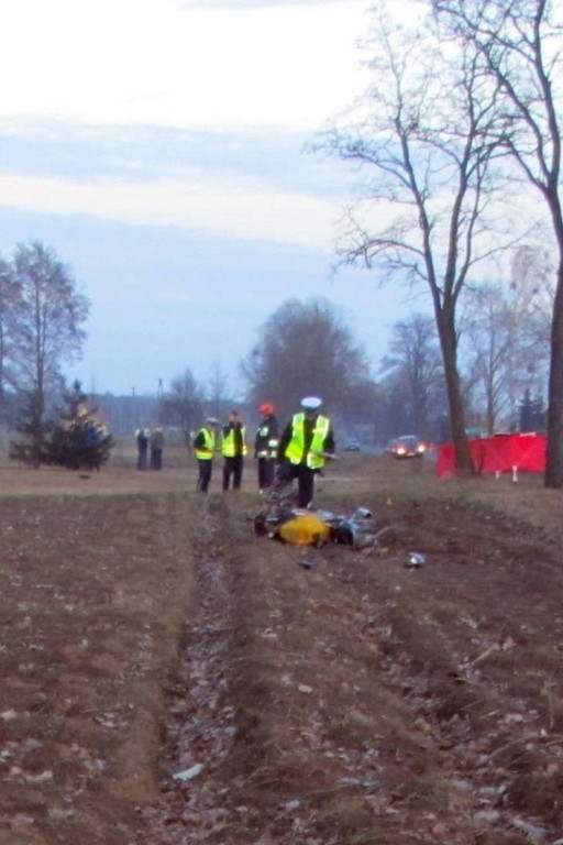 Śmierć motocyklisty na drodze Brześć Kujawski - Gostynin - Zdjęcie główne