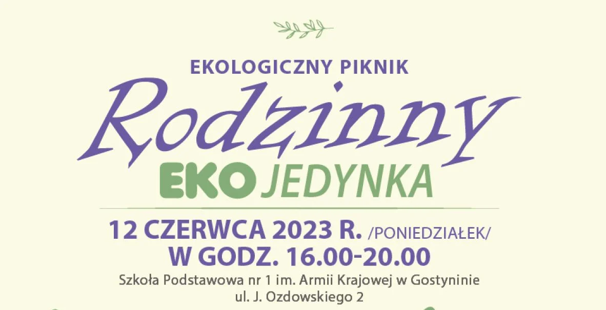 Przed nami "Eko-Jedynka" - ekologiczny piknik w gostynińskiej szkole - Zdjęcie główne