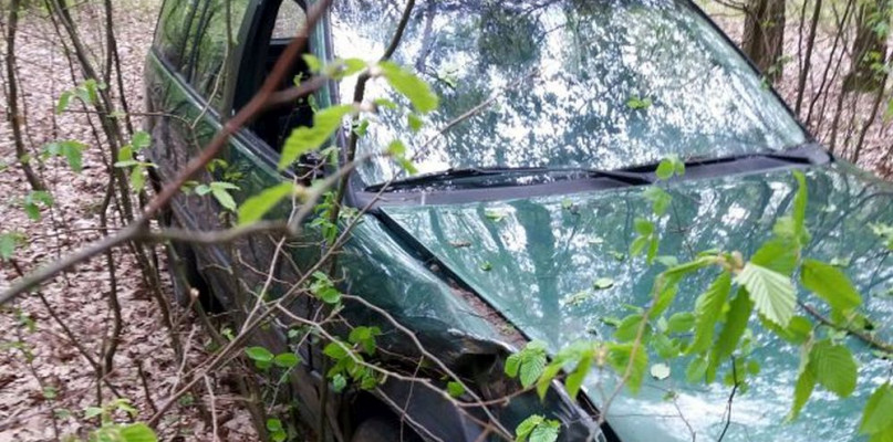 Ukradli samochód, wpadli do rowu i porzucili auto w lesie. Jeden ze złodziei próbował uciec za granicę - Zdjęcie główne