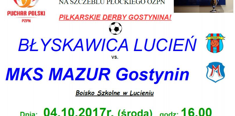 Zaproszenie na 1/2 Finału Pucharu Polski Płockiego OZPN - Zdjęcie główne