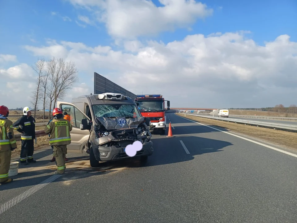 Niebezpiecznie na autostradzie A1. Na miejscu pracowały cztery zastępy straży pożarnej [ZDJĘCIA] - Zdjęcie główne