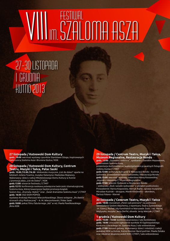 Pod naszym patronatem: VIII Festiwal im. Szaloma Asza - Zdjęcie główne