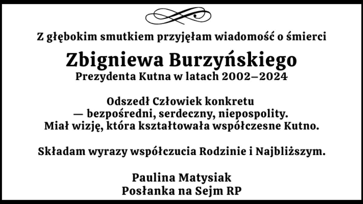 Kondolencje Paulina Matysiak - Zdjęcie główne