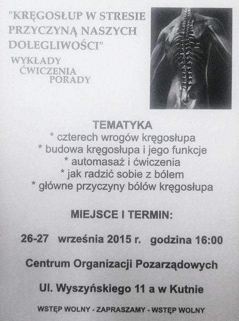 "Kręgosłup w stresie przyczyną naszych dolegliwości" - Zdjęcie główne