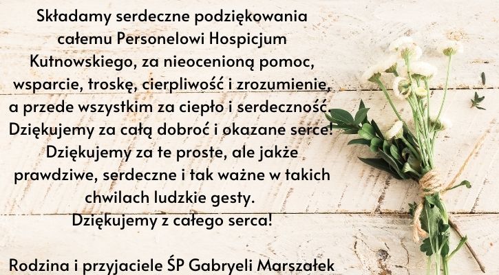 Podziękowania - Zdjęcie główne