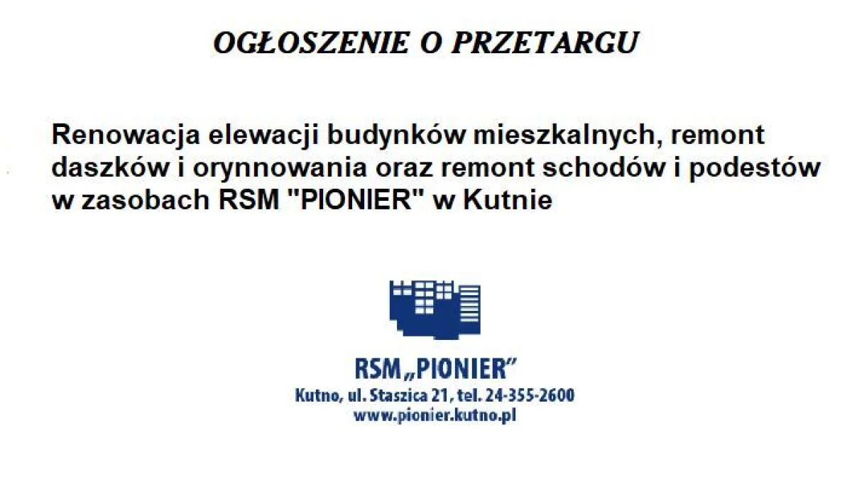 Ogłoszenie PIONIER - Zdjęcie główne