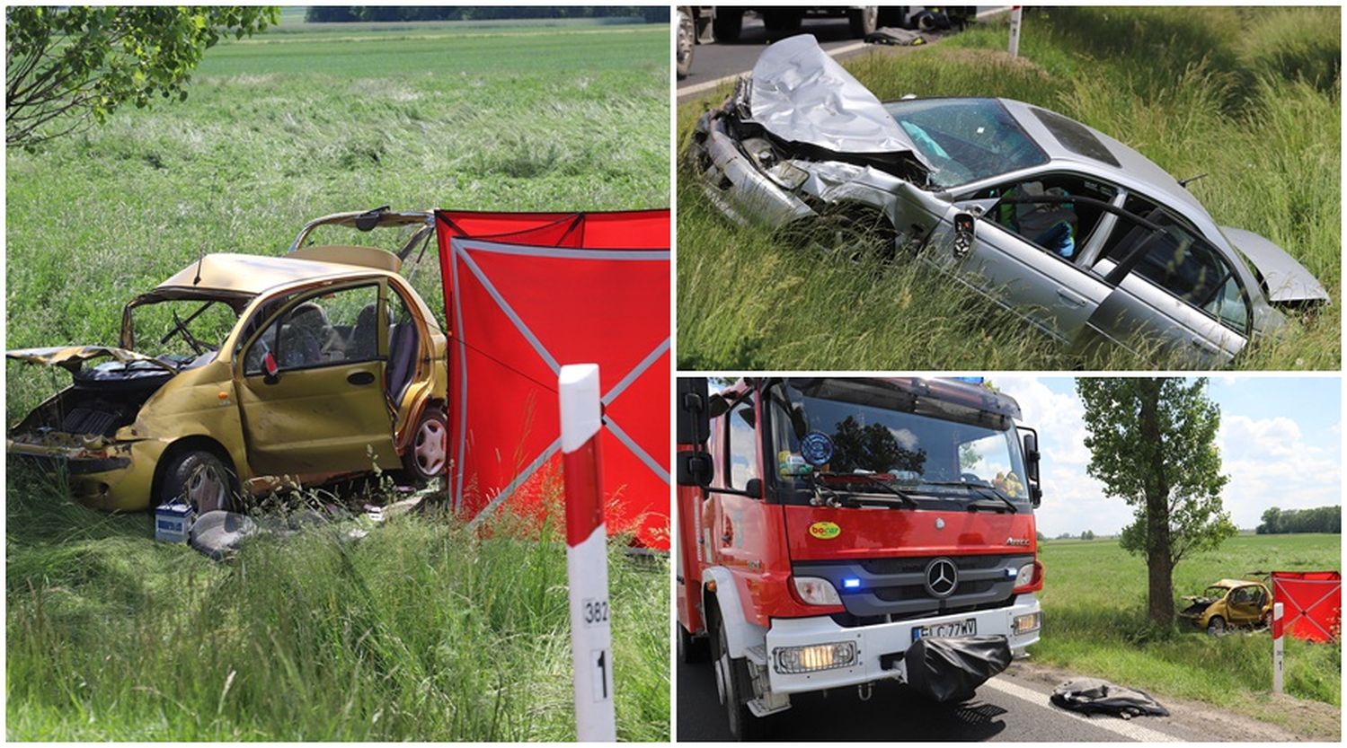 Śmierć dwóch osób. Tragiczny wypadek między Kutnem a Łowiczem [ZDJĘCIA] - Zdjęcie główne